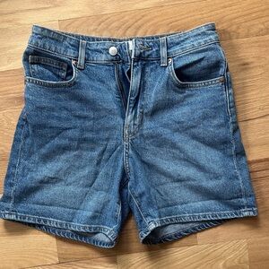 H&M pale blue high denim shorts women's size US 4/EUR 36